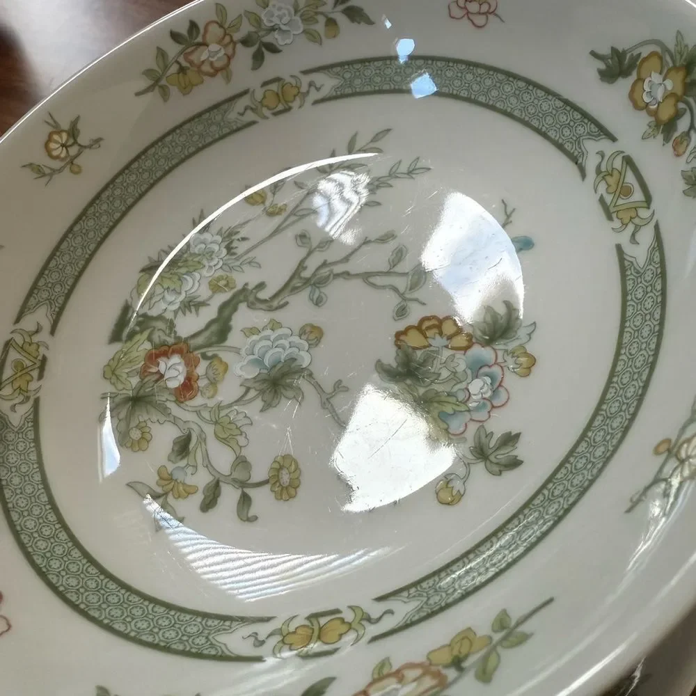 Royal Doulton England 1974 Tonkin Small Cereal Bowl Indian Tree Green